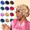 2 Pcs Satin Bonnet Hair Bonnet Double Layer Silk Sleeping Cap Night Cap for Women Curly Hair Sleeping Dark Green view 2