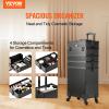 VEVOR 5 in 1 Professional Makeup Train Case Aluminum Cosmetic Case, Rolling Makeup Case Extra Large Trolley Makeup Travel Organizer, with 360 Swivel Wheels & Adjustable Pull Rod, Black view 2