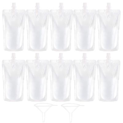 10pcs Self Supporting Nozzle Bag 250ml Suction Nozzle Bag Cosmetic Bag Makeup Bag Transparent Self Supporting Bag, Beverage Bag(#1)
