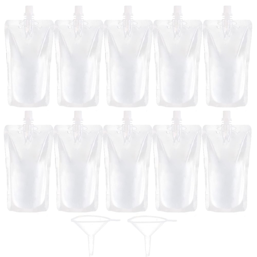 10pcs Self Supporting Nozzle Bag 250ml Suction Nozzle Bag Cosmetic Bag Makeup Bag Transparent Self Supporting Bag, Beverage Bag(#1)