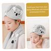 BIUDECO 1set Absorbent Hair Drying Cap Cute Cartoon Bath Towel for Women Fast Drying Hair Wraps Thick Coral Fleece Material Includes Cap view 2