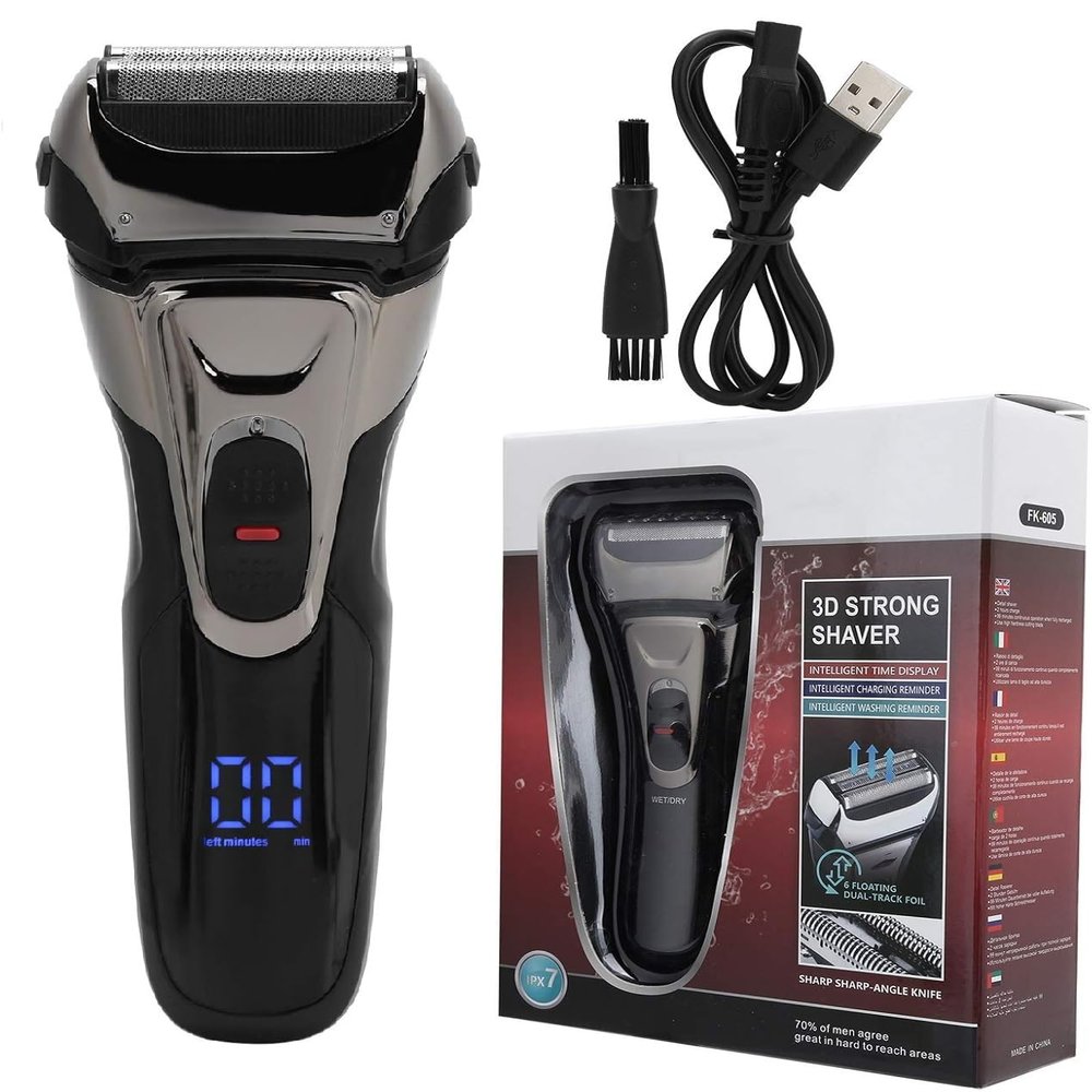 Electric Razor for Men Cordless, USB Charging Electric Foil Shaver with Beard Trimmer and LCD Display, Wet/Dry Mens Razors for Shaving for Home or Travel Use
