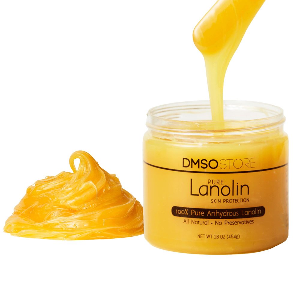 Lanolin 2lb. Pure Unrefined 100% Anhydrous USP grade. Skin moisturizer and Protectant that delivers deep hydration and nourishment, excellent as a nipple cream. Made by DMSOSTORE