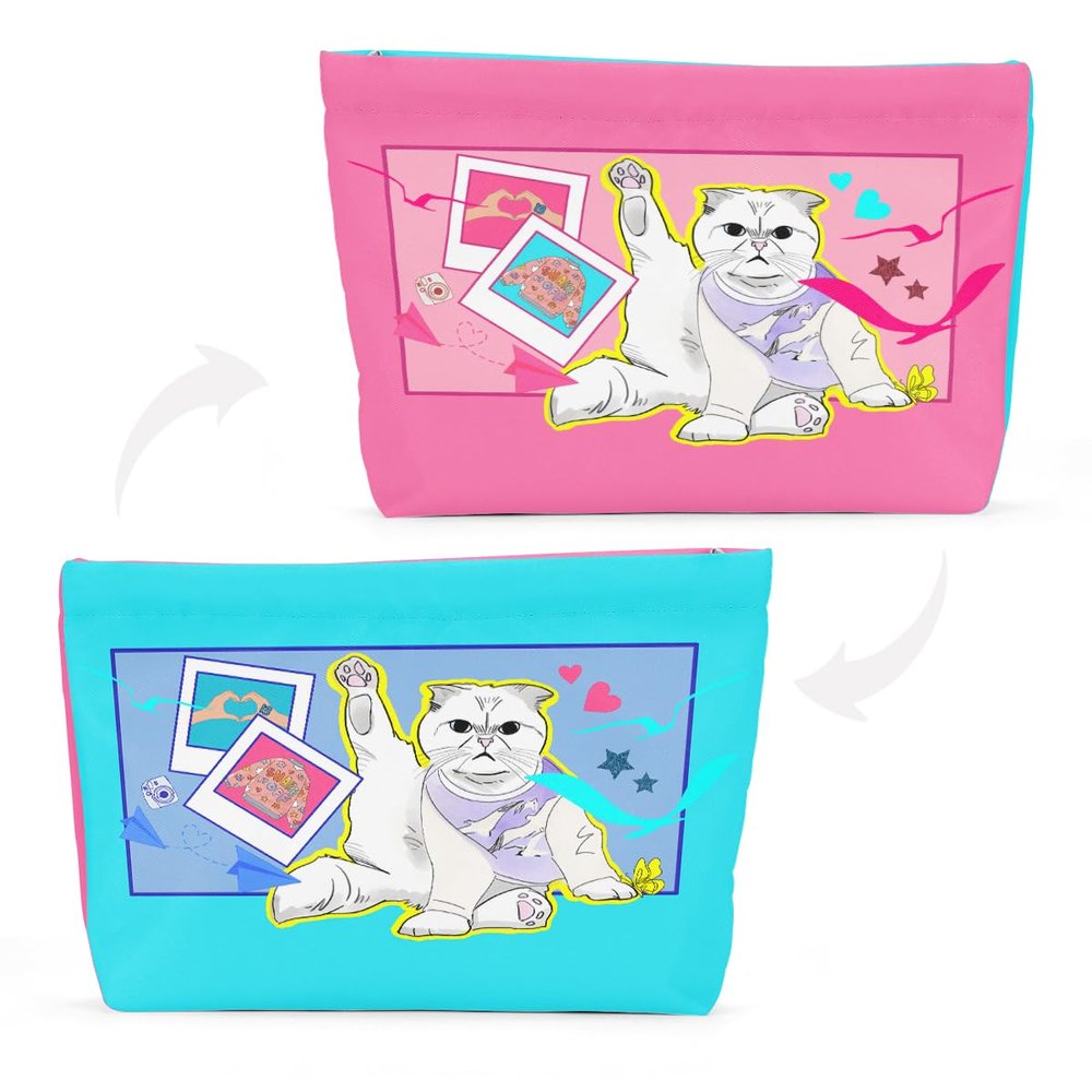 Cat Gifts for Cat Lovers Cute Cat Makeup Bag Inspired Music Lover Gifts Fan Singer Merch Friendship Gifts for Women Friends Cat Mom Cat Lady Colleague Birthday Mothers Day Christmas Cosmetic Bag