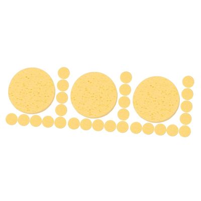 minkissy 30pcs Natural Cellulose Face Cleanser Sponge Makeup Removal Exfoliator Spa Puff for Sensitive Skin