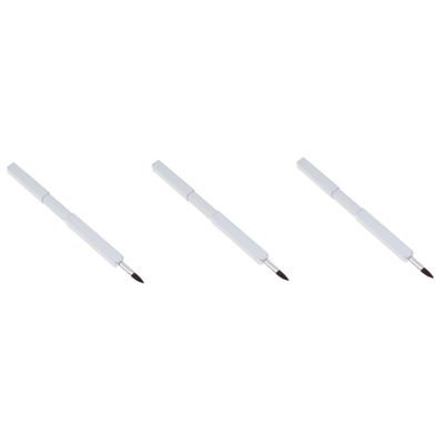 FRCOLOR 3pcs Retractable Lip Brush Applicator with Premium Nylon Fiber Portable Makeup Tool for Travel Daily Use Compact Metal Tube Design for Professional Home Application