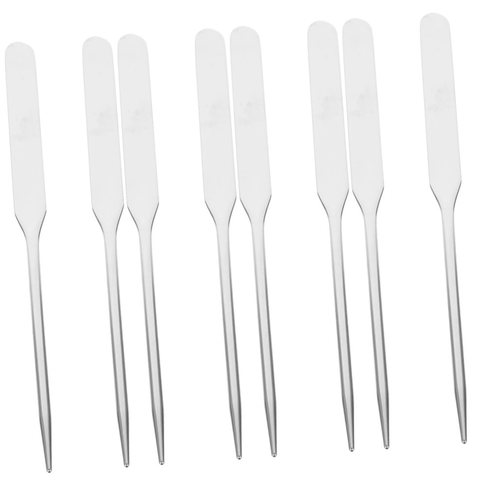 minkissy 8pcs Stainless Steel Makeup Spatula and Mixing Tool for Cosmetic Applications Foundation Mixing Spatula for Skincare Nail Art and Lipstick Blending