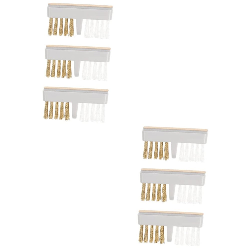 FRCOLOR 6pcs Copper Wire Nail Drill Bit Cleaning Brush Manicure Tool for Polishing and Maintenance Lightweight Design for and Storage