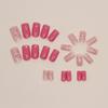 24Pcs SquarePress on Nails Short Cute Flowers Fake Nails Spring Pink Gradient False Nails Glossy Full Cover Acrylic Nails Reusable Natural Stick on Nails with Glue for Women DIY Manicure Decoration view 3