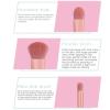 NinthAvenue Basics Portables Travel Makeup Brush Set, 5pcs Mini Complete Function Cosmetic Brushes Kit with Brush Case Built-in Mirror, Portable Cosmetics Brushes for Eyeshadow, Powder, Foundation, pink view 2