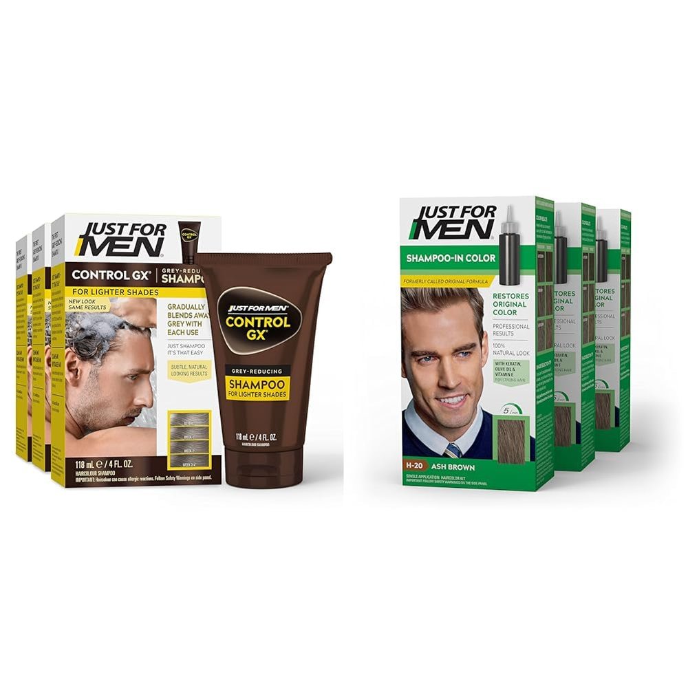 Just for Men Control GX Grey Reducing Shampoo for Lighter Shades of Hair & Shampoo-In Color (Formerly Original Formula)