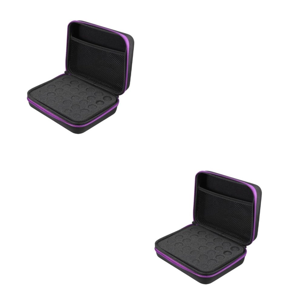 2 pcs 12 Protection Hard Holder Case Essential Drop Er Bottle Large Oil Carrying Bag Oils Travel, Purplex2pcs, mediumx2pcs