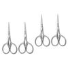 DOITOOL 2sets Stainless Steel Beard Scissors Mustache Trimming Shears Men's Facial Hair Cutters Silver Professional Beard Scissors for Barber Shops 2pcs*2 view 1