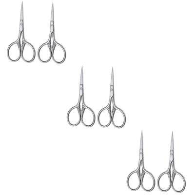 DOITOOL 6pcs Stainless Steel Beard Scissors for Men Precision Trimming Shears for Facial Hair Silver Design for Grooming Barbershops and Home Use