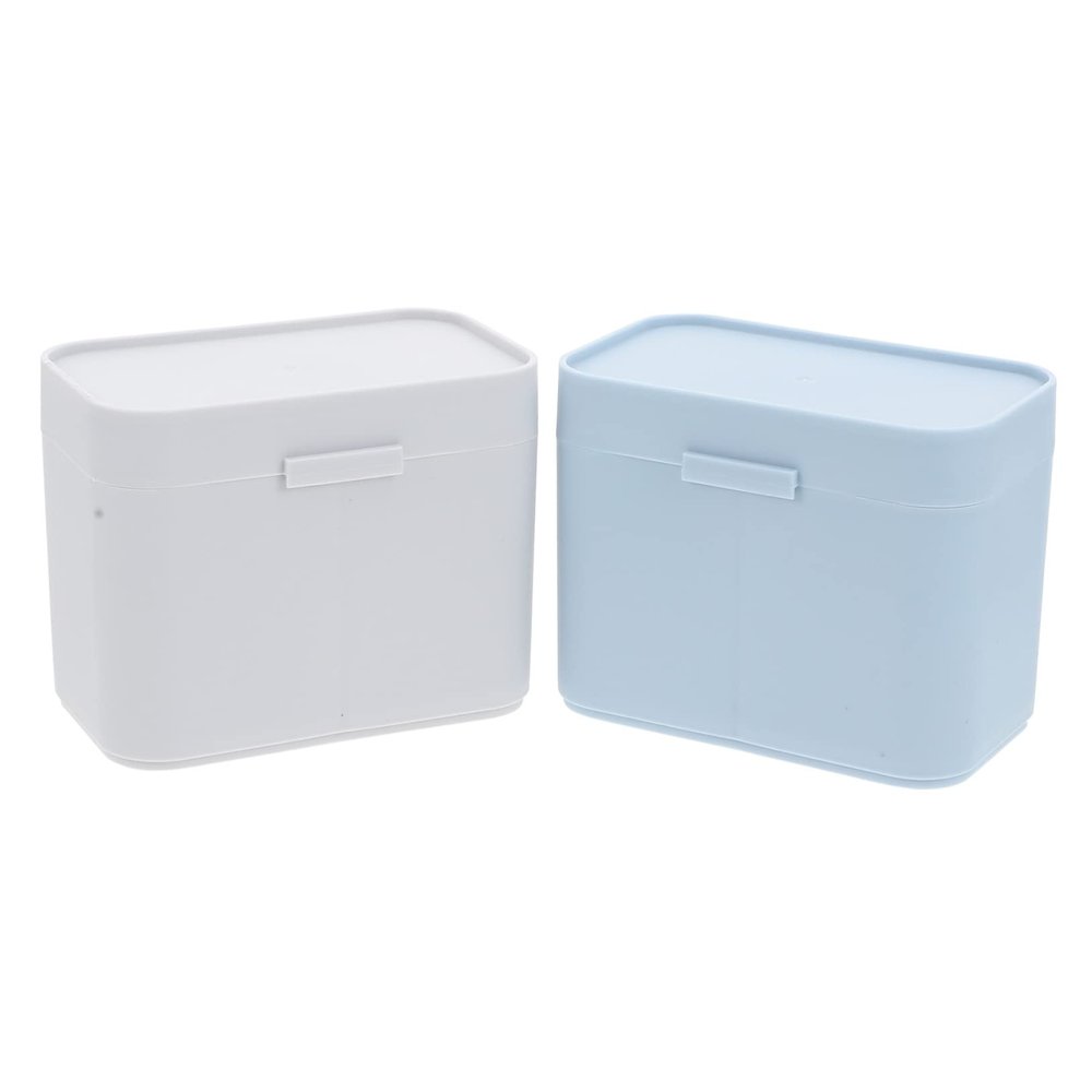 FONDOTIN 2pcs Cotton Swab Holder Organizer Box Cotton Pads Container Multifunctional Storage for Nail Art