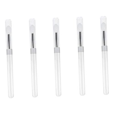 BIUDECO Compact 5pcs Silicone Lip Brush Set Travel-friendly Makeup Brush Eye Shadow Stick Lip Gloss Applicator Non-stick Brush
