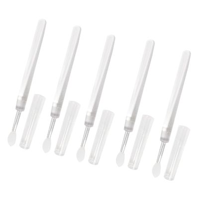 MERRYHAPY 5pcs Transparent Silicone Lip Brush Portable Makeup Applicator for Even Lip Color Skin-friendly Material for Women Easy to Carry and Clean