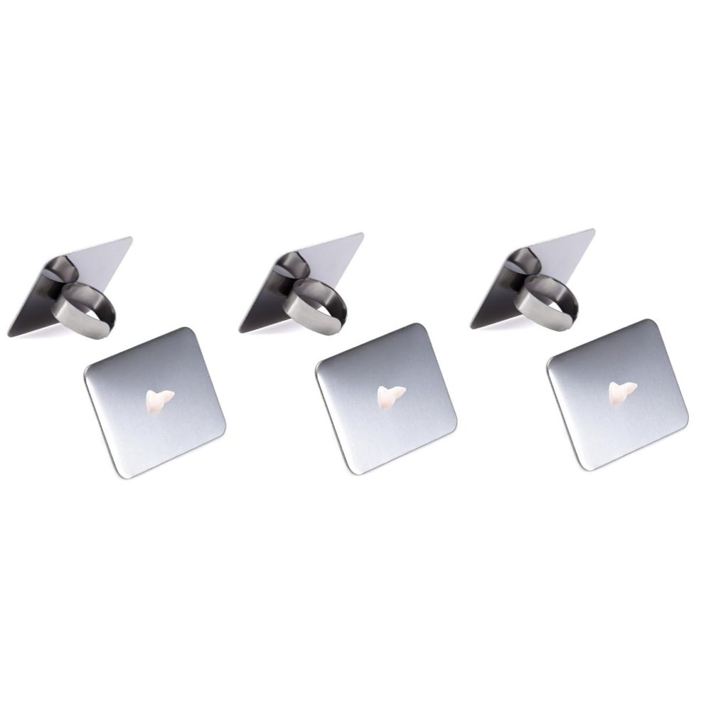 STOBOK 6pcs Stainless Steel Nail Art Palette Ring Professional Mixing Tool for Nail Design Easy to Clean and Wipe and DIY Art for Foundations Lipsticks Pigments