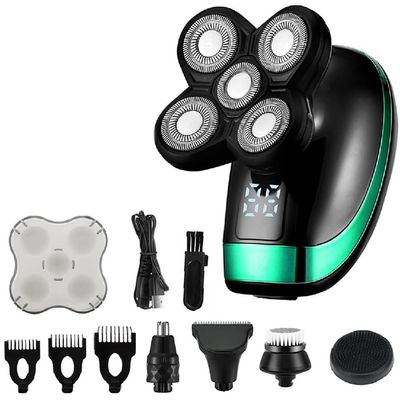 EKHOU Head Shavers for Bald Men, 5-in-1 Shaver Electric 5D Rechargeable Head Shaver Waterproof Rotary Razor Beard Nose Hair Trimmer Electric Shaver for Men