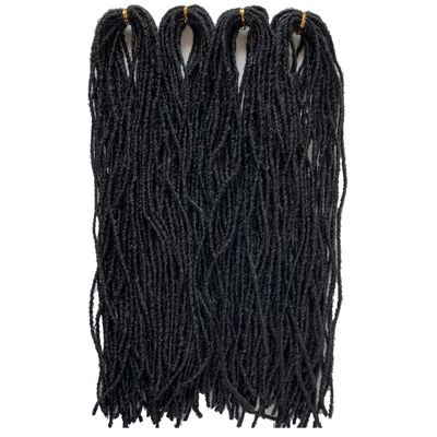 RAYIIS Fuax Locs Crochet Hair Super Lightweight Micro Locs 4 Pack Sister Locks Crochet Hair Synthetic braids Hair Extensions (#1, 18 inches)