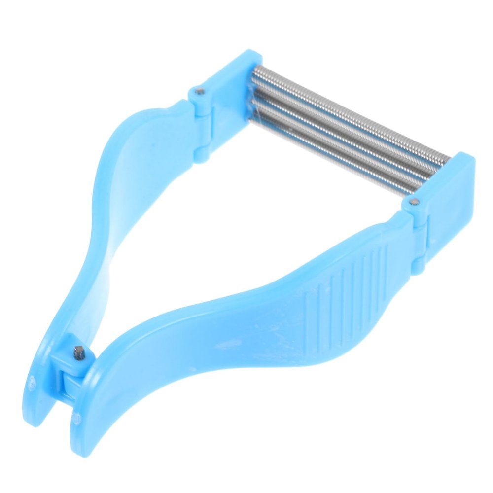 FOMIYES Face Hair Remover Spring Manual Epilator for Women Men, Stainless Steel Spring Hair Remover Threading Tool for Facial, Chin, Upper Lip, Mustache Blue