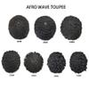Afro Kinky Curly Toupee for Black Men Full Poly Human Hair Units African American Durable Black Mens Hair System Brazilian Hair Wig Afro Wavy8"X10"#1B Off Black-14mm Wave view 3