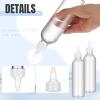 Barydat Squeeze Bottle Twist Top Applicator Empty Hair Oiling Bottle with Funnels Refillable Plastic Liquid Containers for Liquid Hair Oil Shampoo Lotion(8 oz,Clear,12 Pcs) view 3