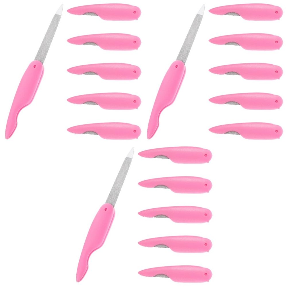 FRCOLOR 18pcs Folding Metal Nail Files Dual-Sided Nail Shaping Tool Travel-Friendly Manicure Essential Convenient and