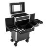 LENJKYYO Professional Makeup Artist Rolling Train Case, Multi-functional Cosmetic Train Case with Wheels, Large Trolley Storage Case, Cosmetology Case for Hair Stylists, Beauticians view 1