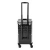 LENJKYYO Professional Makeup Artist Rolling Train Case, Multi-functional Cosmetic Train Case with Wheels, Large Trolley Storage Case, Cosmetology Case for Hair Stylists, Beauticians view 4