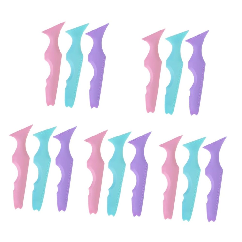 FRCOLOR 15pcs Silicone Eyeliner Stencils and Makeup Tool for Precision Eye Makeup Application Reusable Eyeliner and Mascara Applicator for Looks