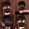 Floral Design Bun Maker for Long Hair - Easy Non-slip Twister with Roller, Wedding Hair Styling Tool for Women and Girls, gold view 4