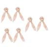 NOLITOY 6pcs Solid Cloth Hair Bowknot Ponytail Holders Elegant Ties for Women Chic Accessories for Everyday Wear and Special Occasions view 1