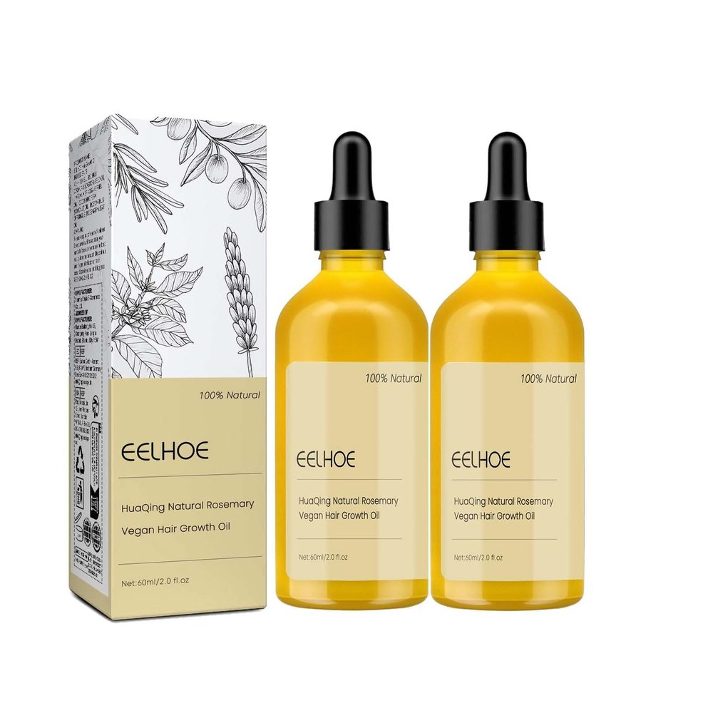 120 ML Eelhoe Natural Hair Growth Oil, Carvenchi Natural Hair Growth Organic Rosemary Oil for Dry Damaged Hair and Growth Thin Hair. (2 Pcs)