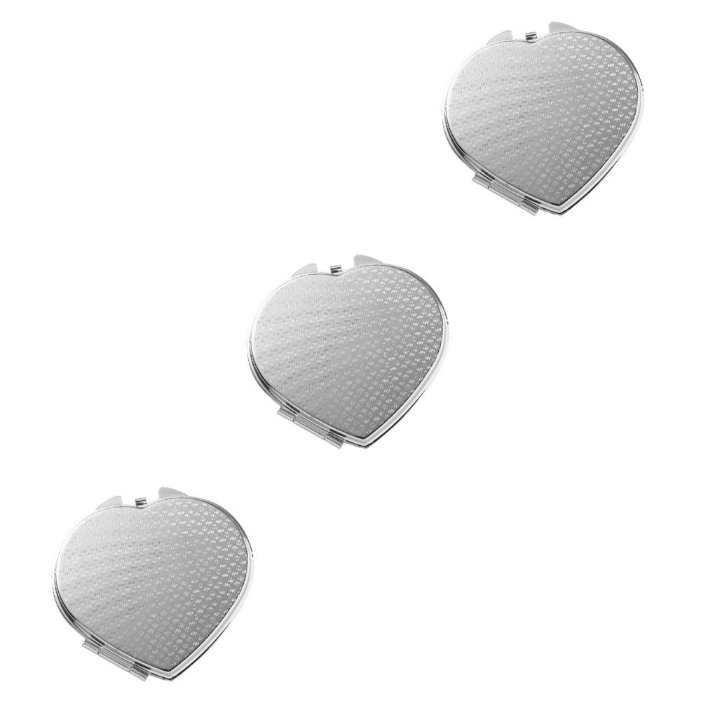 DOITOOL 3pcs Mini Compact Mirror Cute Pocket Size Makeup Mirror Heart Shape Design for Travel Business Trips and Everyday Use