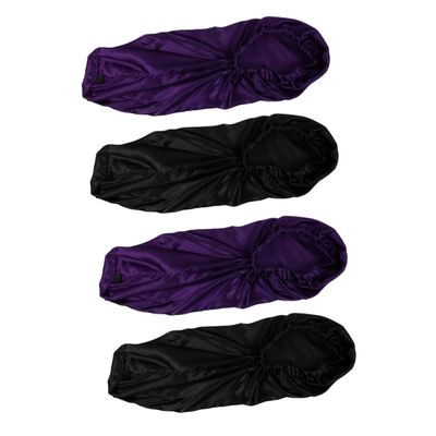 Balacoo 4 Pcs Buckle Long Satin Dreadlocks Cap Loose Sleeping Cap Shower Bonnet Sleep Hats Layers Satin Caps Hair Caps for Women Satin Nightcaps Woman Sleep Cap Cosmetic, 60.5x20cm, As Shown 3