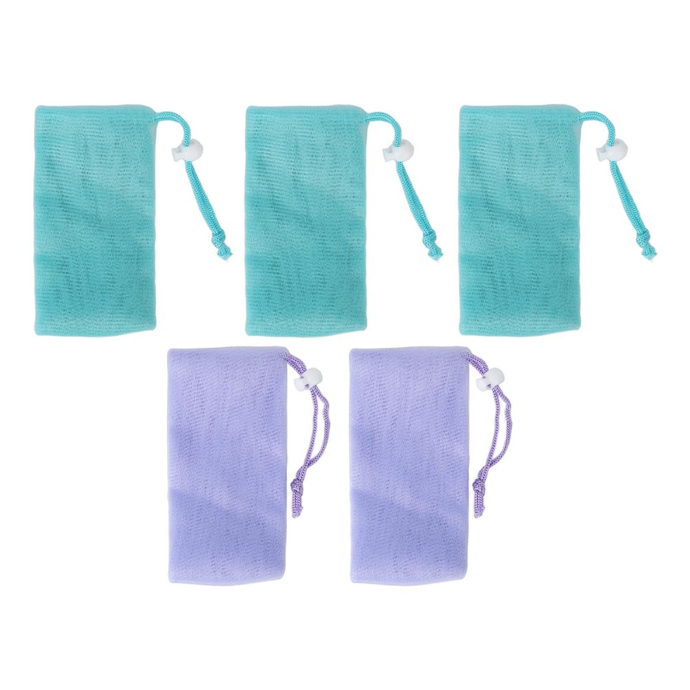 5PCS Mesh Soap Pouch, Soft and , Generate Rich Bubble, Convenient to Use, Keep Clean, Wide Application for Shower Body Cleaning with Quick Drying