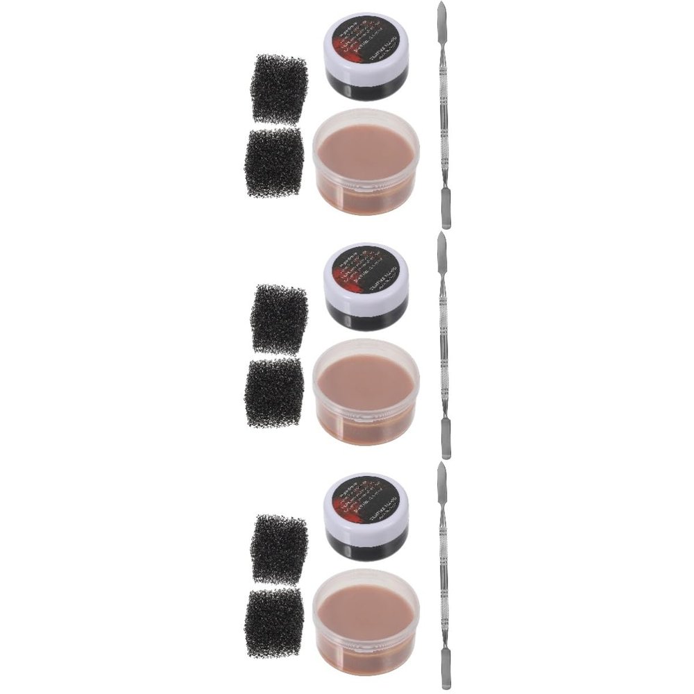 FRCOLOR 3sets Scab Blood Halloween Party Makeup Wax Realistic Scar Modeling Kit