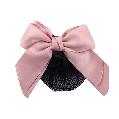NinthAvenue Basics Bowknot Bun Cover for Women, Bowknot Hair Snood Women Hair Bun Cover Net Snood Hairnet Bow Snood Bun Cover Net(A,pink)