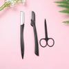 FRCOLOR 2sets Womens Eyebrow Trimmer Electric Grooming Set Comb Tweezers Scissors Shaper Portable Makeup Tool Kit for Home Travel view 2