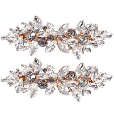 POPETPOP 2pcs Rhinestone Hair Clips for Women Elegant Hair Barrettes Sparkling Decoration for Weddings and Formal Events