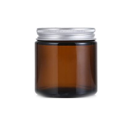 1Pack Empty Amber Glass Round Jars Bottles With White Lids Empty Cosmetic Containers Glass Jars Prefect For Cosmetics And Candle Cream Lotion(100ml) Home Tool