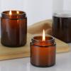 1Pack Empty Amber Glass Round Jars Bottles With White Lids Empty Cosmetic Containers Glass Jars Prefect For Cosmetics And Candle Cream Lotion(100ml) Home Tool view 2
