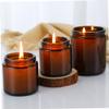 1Pack Empty Amber Glass Round Jars Bottles With White Lids Empty Cosmetic Containers Glass Jars Prefect For Cosmetics And Candle Cream Lotion(100ml) Home Tool view 3