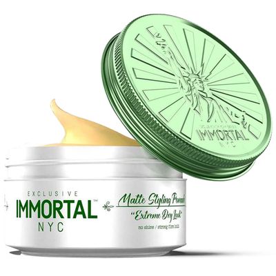 Immortal NYC Matte Styling Extreme Dry Look Pomade - 7 out of 9 Holding Ability, Matte Finish - All Natural Water-Based Hair Wax for Men - No Residue, All Hair Types