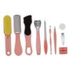 NOLITOY 10pcs Pedicure Tool Set for Home Use Foot Scraper and File for Dead Skin Removal Ergonomic Design Pink Nail Care Kit for Smooth Feet view 3