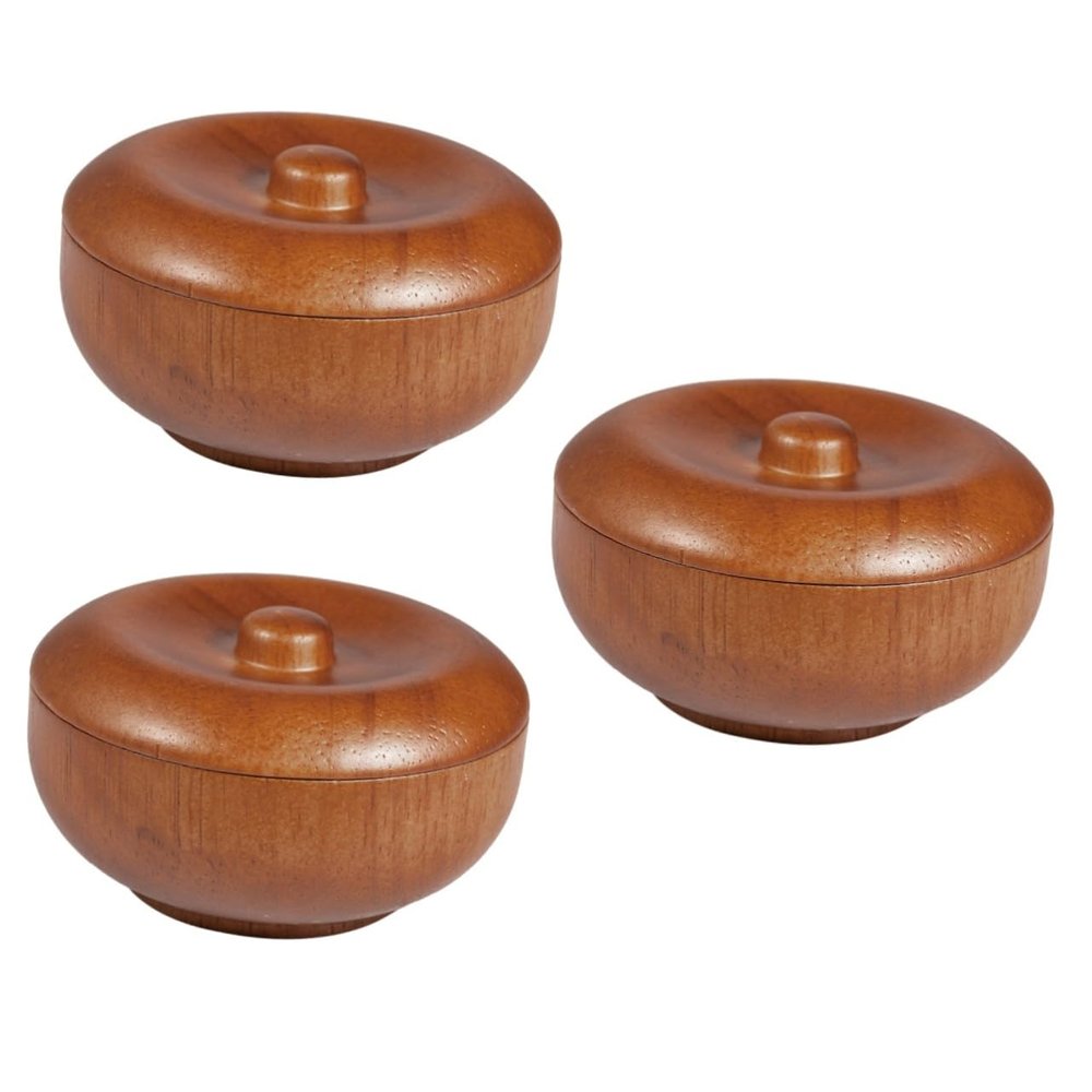 DOITOOL Pcs Men Shaving Bowl Lid Wooden Soap Bowl for Men for Barbershop Salons