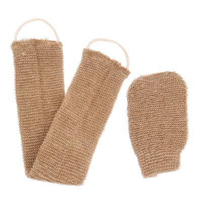 WOFASHPURET Deep Cleaning Bath Towel Glove Set Pink Exfoliating Gloves Back Scrubber for Spa Home Use