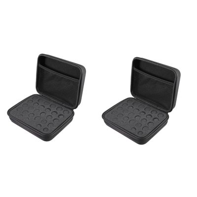 2 pcs 12 Holder Oils Protection Ml Carrying Essential Purple Shockproof Hard Bag Drop Large, Blackx2pcs, mediumx2pcs