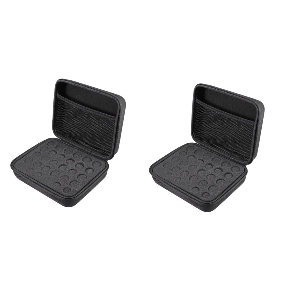 2 pcs 12 Holder Oils Protection Ml Carrying Essential Purple Shockproof Hard Bag Drop Large, Blackx2pcs, mediumx2pcs